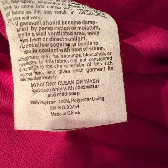 Alyce Paris Fuchsia Plush Sequins Strapless Sheer Top Dress size 00 - Picture 13 of 15